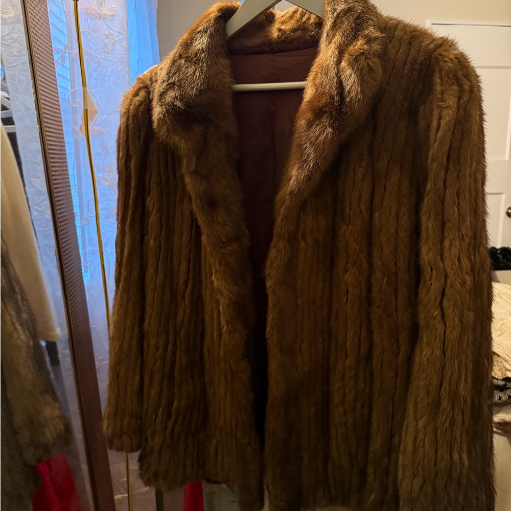 Brown Mink Fur Coat - Women’s Luxurious Outerwear